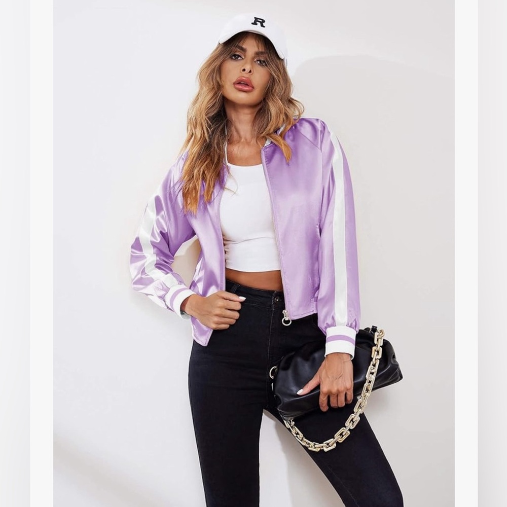 NWT Purple Bomber Jacket